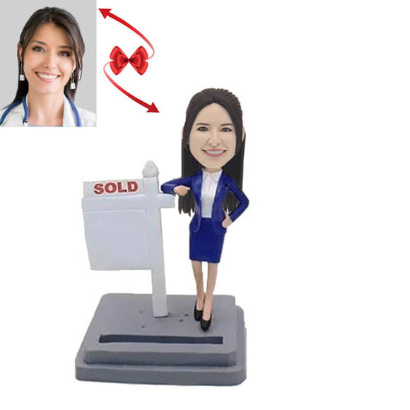 Best Birthday Gift For Female Colleagues With Company LOGO Custom Bobblehead