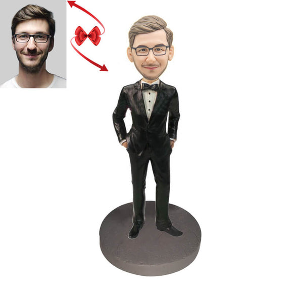 Male Executive In Power Suit Custom Bobblehead