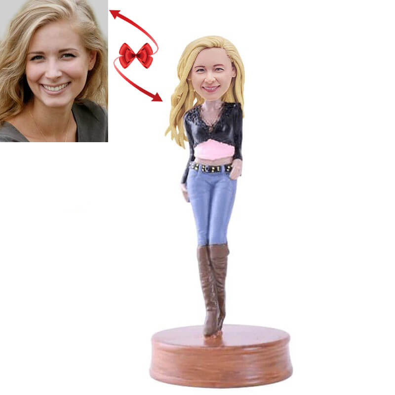 Female Going Out On The Town Custom Bobblehead