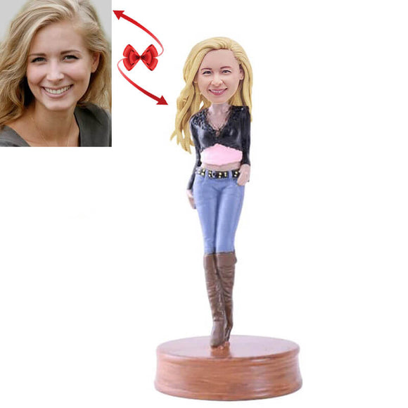 Female Going Out On The Town Custom Bobblehead