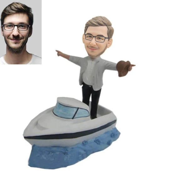 Custom Man In Boat Bobblehead