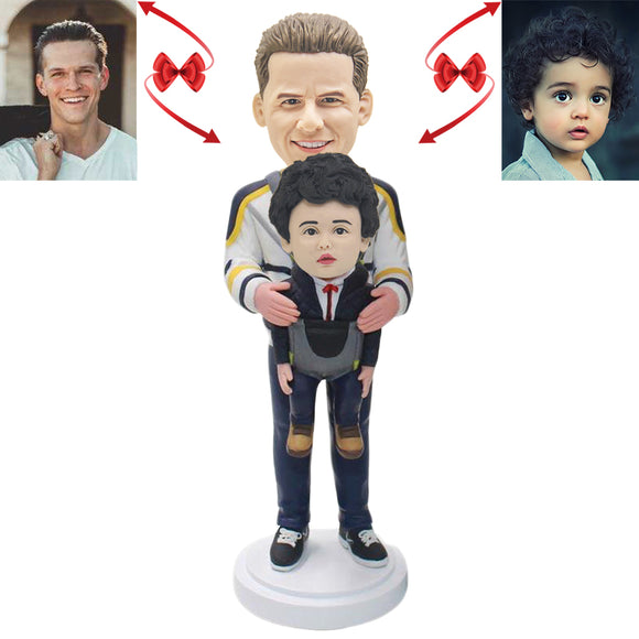 A Father Holding His Baby Custom Bobblehead
