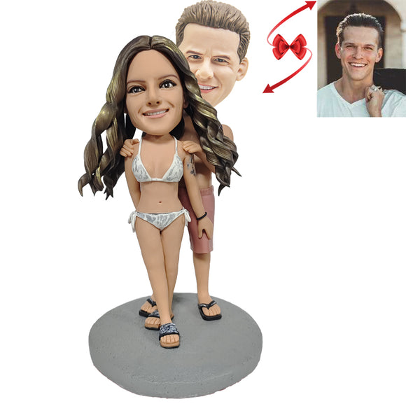 Bikini Beach Couples Custom Bobblehead