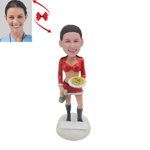 Christmas Party Waitress Custom Bobblehead