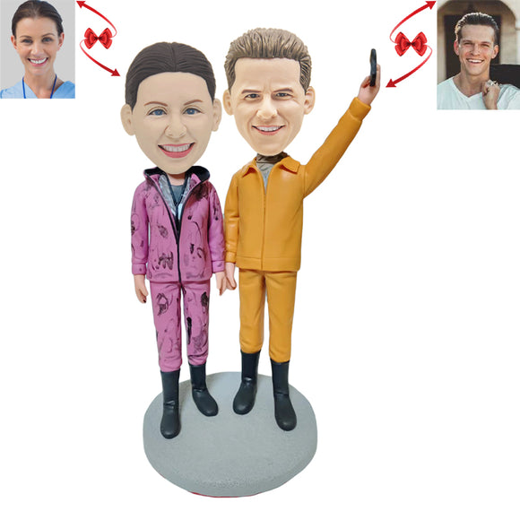 Couples in Camouflage Custom Bobblehead
