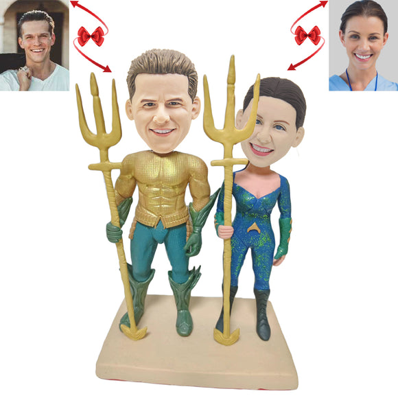 Couples with Trident Custom Bobblehead
