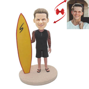 Beach With Surfboard Cool Surfboard Custom Bobblehead