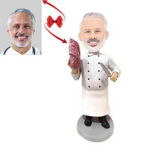 Chef with Steak Custom Bobbleheads