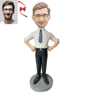 Confident Businessman Custom Bobblehead