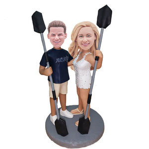 Kayaking Couple Custom Bobblehead