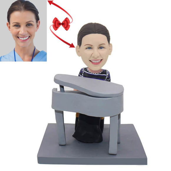 Woman Piano Play Piano Custom Bobblehead