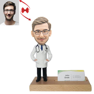 Doctor and Business Card Holder Custom Bobblehead