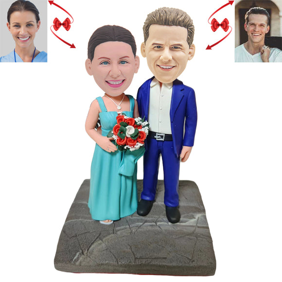 Engaged Couple Custom Bobblehead