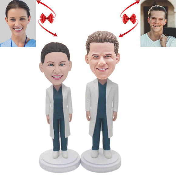 Female And Male Doctor Custom Bobblehead