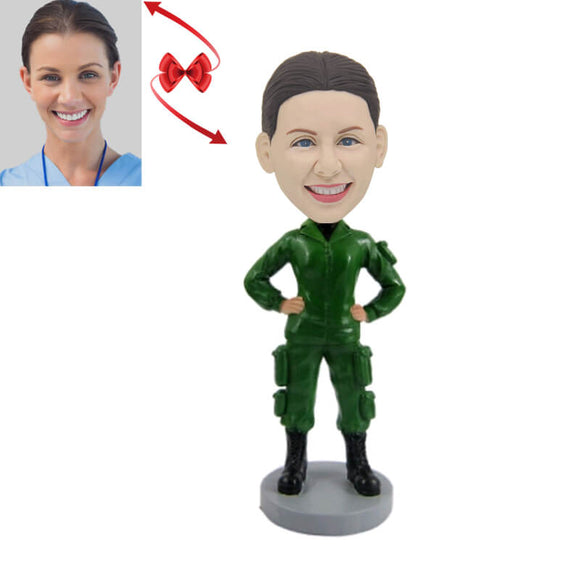 Female Army Cadet Custom Bobblehead