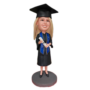 Female Graduates with Diplomas Custom Bobblehead
