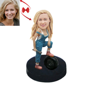 Female Mechanic Custom Bobblehead