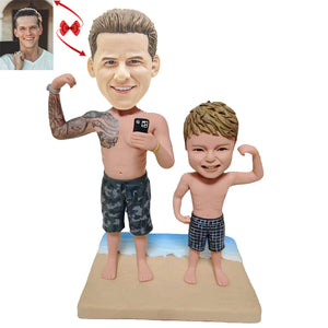 Fitness Father and Son Custom Bobblehead
