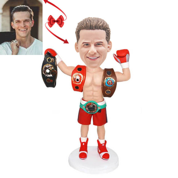 Golden Belt Boxing King Custom Bobblehead