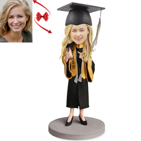 Custom Graduation Gift For Female Classmate Custom Bobblehead
