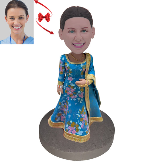 Lady in National Clothes Custom Bobblehead