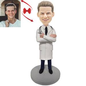 Male Doctor With Arms Folded Custom Bobbleheads