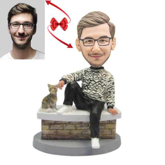 Man And His Cat  Custom Bobblehead