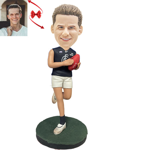 Men Playing Football Custom Bobblehead