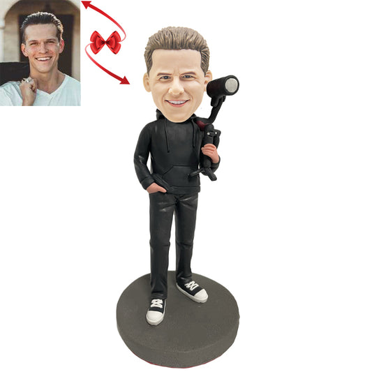 Men's Shoulder Camera Custom Bobblehead