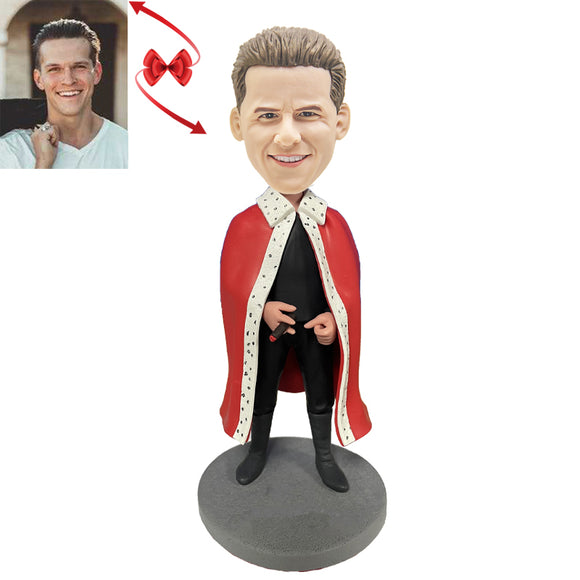 Red Cloak Man Smoking Cigars Custom Bobblehead