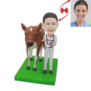 The Woman With The Horse Custom Bobblehead