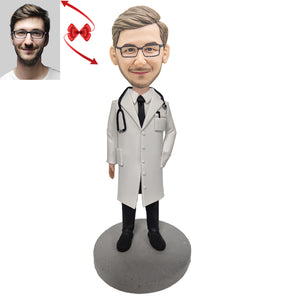 Wise Man In Lab Coat Custom Bobblehead