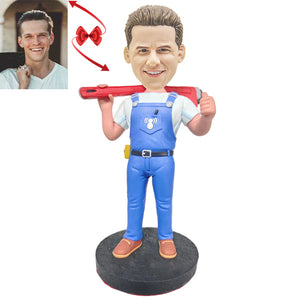 Worker Carrying a Wrench Custom Bobblehead